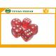 19mm Acrylic Transparent Red 6 Sided Dice Sets With White Spot / Round Corner