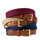 Cotton Leather Knitted Belt 3.2cm Canvas Web Belt Polyester
