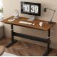 Hand Crank Height Adjustable Desk for Classroom Custom Brown Wooden Manual Study Desk