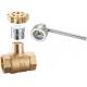 1423 Female x Female Magnetic Double Lockable Brass Ball Valve DN20 DN25 DN32 DN40 DN50 Stemhead Triangle Patterned