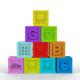 Food Grade Embossed Silicone Rubber Block , Silicone Baby Stacking Blocks
