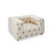 Tufted buttons upholstered wedding sofa chair for luxury event and party hire with good linen fabric