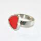 red enemal heart shape stainless steel ring LRX58