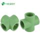 Varnish Paint Finish PPR Pipe Fitting Cross Tee 20mm to 160mm for Hot Water Supply