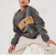 Plain Cotton Crew Neck Jumper Womens Grey Graphic Sweatshirt