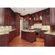 Red / Black Solid Wood Kitchen Cabinets With American Standard Sink And Faucet