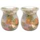 Crackled Mosaic Glass Votive Candle Holders