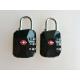 Fashion TSA Travel Locks / TSA Security Lock Black PC Material For Luggage Security