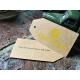 Yellow Foil Die Cut Premium Business Cards 300gsm Recycled Paper / Kraft Paper Tags