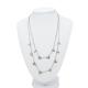 Letter Fashion Jewelry Necklaces Silver Double Chains Steel Color Hiphop Style