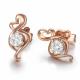 New Designs 18K Rose Gold  Daimonds  Small Stud Earrings for Women Gift  (GDE006)