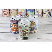 Customized 10.2x7.5cm Cylinder Tin Can Coin Bank Metal Money Tin Box