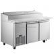 Good Quality 2 Door Salad Prep Table For Pizza 304 Stainless Steel Commercial Kitchen