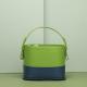 Green Bucket Handbags Cowhide Leather Multi Color Shoulder Bags For Women