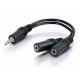6 3.5mm to 2X3.5MM splitter audio cable