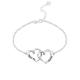 1.9X1.7cm 0.35oz Double Heart Ankle Bracelet unisex Engraved Name Bracelet ODM
