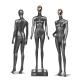 Chroming Face Female Full Body Mannequin Fiberglass Standing Black