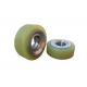 Yellow Color Forklift Spare Parts Pu Caster Wheel With 90mm Cast Iron Core