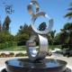 Stainless Steel Sculpture Fountain Outdoor Large Abstract Metal Garden Statues Modern Art Villa