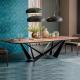 European Design Rectangular Metal Dining Table Set Dirt Resistance
