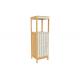 Beige 96.5cm Height MDF Bamboo Stripes Door Metal Handle Bathroom Console Unit