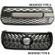ABS Modified Car Bumper , Hilux Rocco Front Bumper Mesh Mask Cover