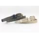 Light Weight Womens Studded Leather Belt With Gold Buckle 3/4 Width