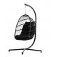 Customized Color Hanging Round Swing Egg Chair With Stand Rattan Patio Swing Chair