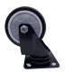 8 Inch Black PU Swivel Caster with 360 Degree Top Plate
