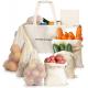 ISO9000 SGS Organic Cotton Drawstring Bags Reusable Mesh Produce Bags 40cm