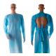 Durable Lightweight Blue Plastic Isolation Gowns With Thumb Loop