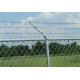 8 Ft X 50 Ft Chain Link Fabric Fencing With Razor Barbed Wire For High Level Security