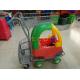 Hand Push Plastic Kids Shopping Carts With Castors , Movable Store Wire Mesh Basket Trolley