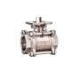 Stainless Steel 3PC Ball Valve ISO 5211 Direct Mounting Pad Channel Straight Through Type