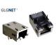 Latch Down Ethernet Rj45 PCB Mount Jack 1G Magnetic PA46 Housing With Lightpipes