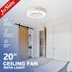 Remote Control 20 Inch Bladeless Ceiling Fan With LED Light