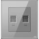 Silver Alloy W8DN Gray 2DN Wall Mounted Plug Socket