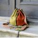 leather woman bag baggy shape Maja multicolor Ladybuq art design