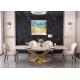 130x80x77cm Marble Top Dining Room Table