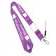 Purple ID Cards / Pocket Knife Nylon Neck Strap With Silver Carabiner Hook