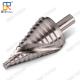 BMR TOOLS Industrial Quality 15steps 4mm-32mm sprial flute coated hss step drill bit for metal hole drilling