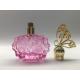 30ml 50ml Glass Perfume Bottle Rose Shape Pink Color With Butterfly Cap