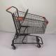 American Style 125L Steel Shopping Cart With 4 PU Wheels Large Metal Trolley