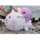 Rabbit Model Inflatable Cartoon Characters With RGB Led Lighting Outdoor Mall Decor