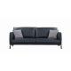 Modern Residential Cotton Fabric Sofa 3 Seater Couch With Wooden Armrest