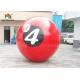 Red 0.8mm PVC / PTU 2m Diameter Inflatable Walk On Water Ball With Printing