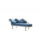 High Quality Luxury Italian Chaise Lounge Sofa Blue Velvet Love Seat Chaise