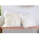 Mongolian lambskin Throw White Pillow Genuine Sheepskin with natural curls