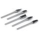 Round Section Shape 5PCS Carbide Burrs Set with 1/4 Inch Shank for Die Grinder Metal