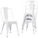 Metal Kitchen Stackable Metal Restaurant Chairs , Restaurant Stacking Chairs